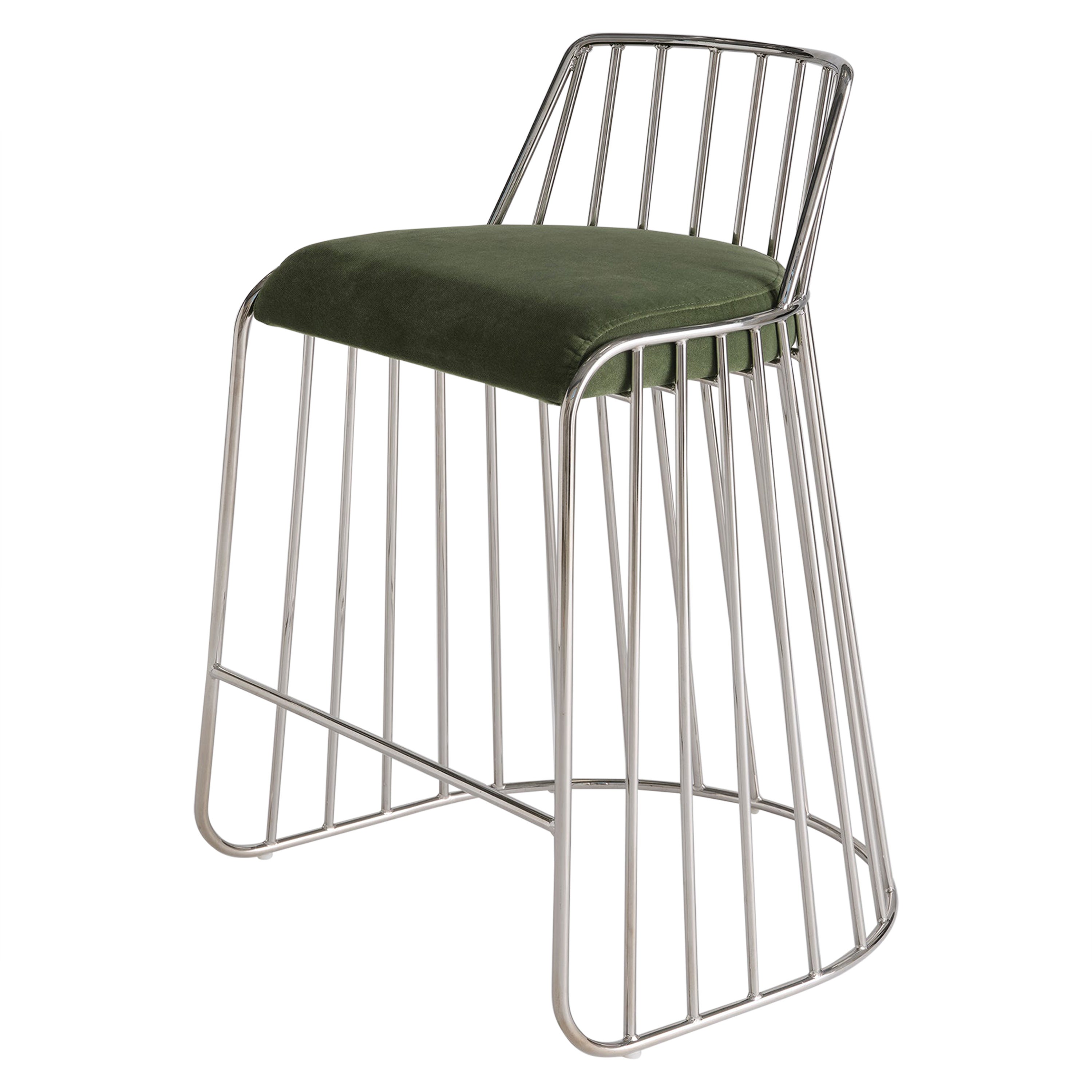 Sgabello da banco con schienale Bride's Veil di Phase Design
