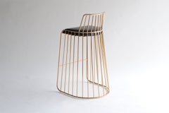 Bride's Veil Counter Hocker mit Rückenlehne von Phase Design, poliertes Chrom