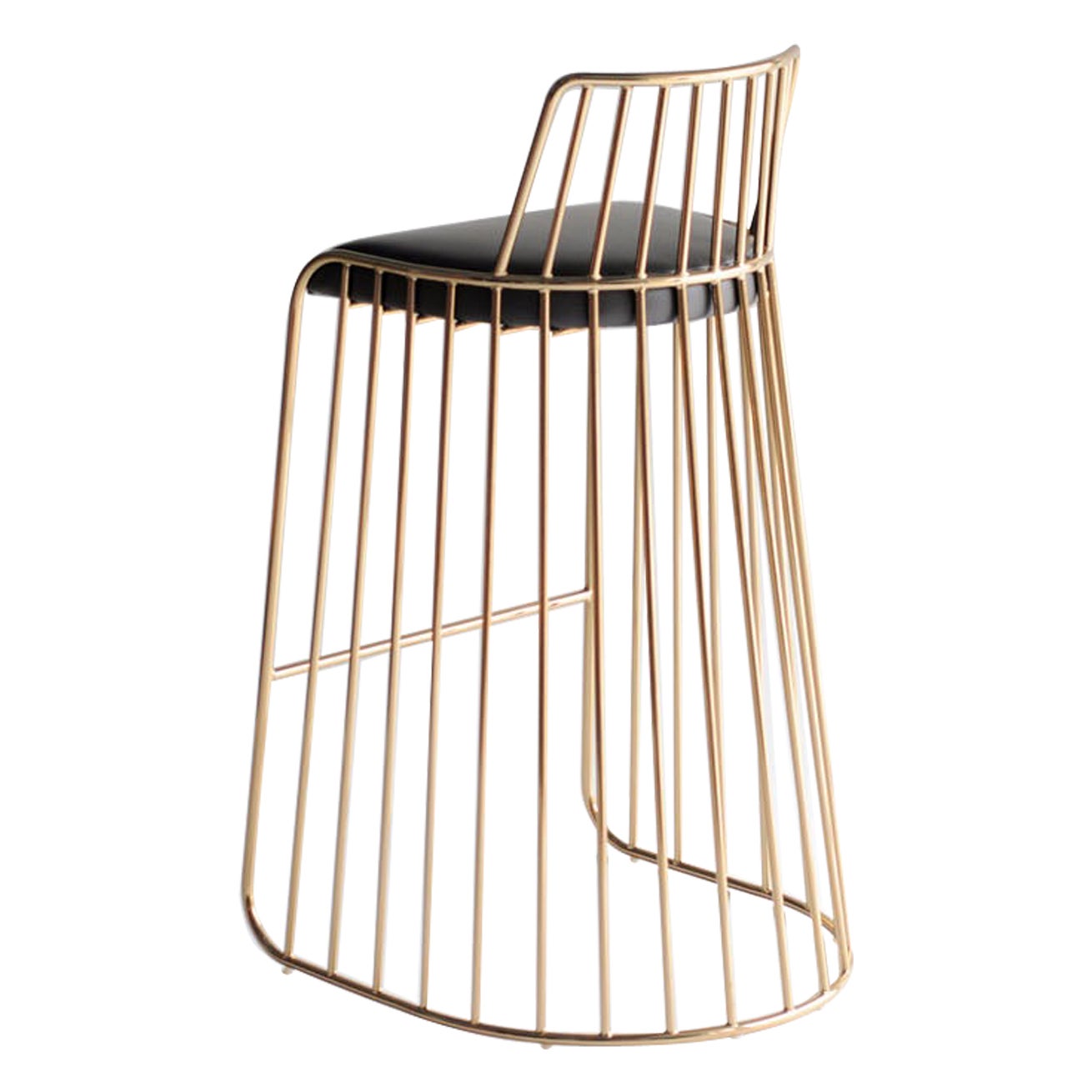 Taburete con respaldo Velo de novia de Phase Design, Latón ahumado en venta