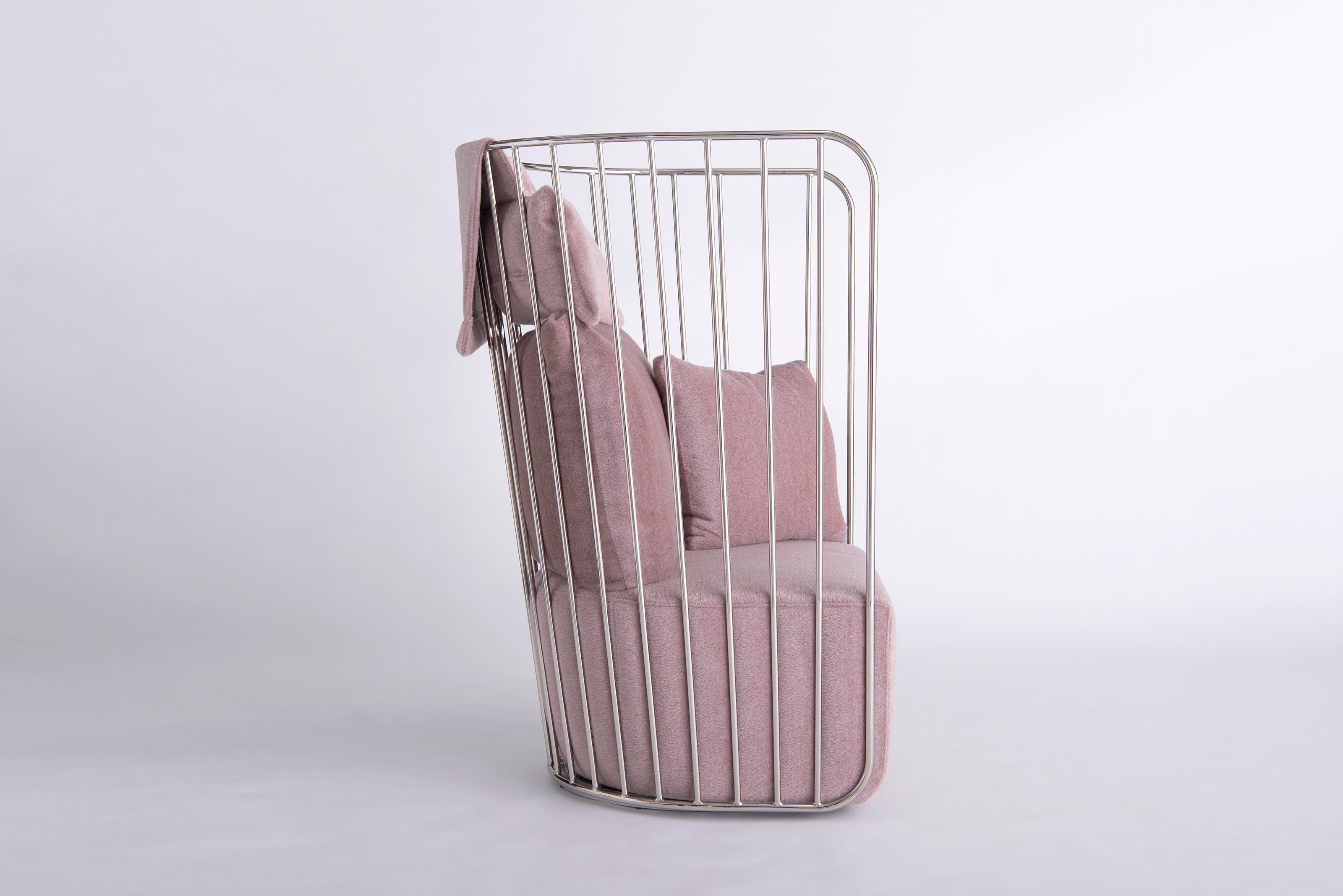 Brautschleier Statischer Stuhl mit hoher Rückenlehne von Phase Design (amerikanisch) im Angebot