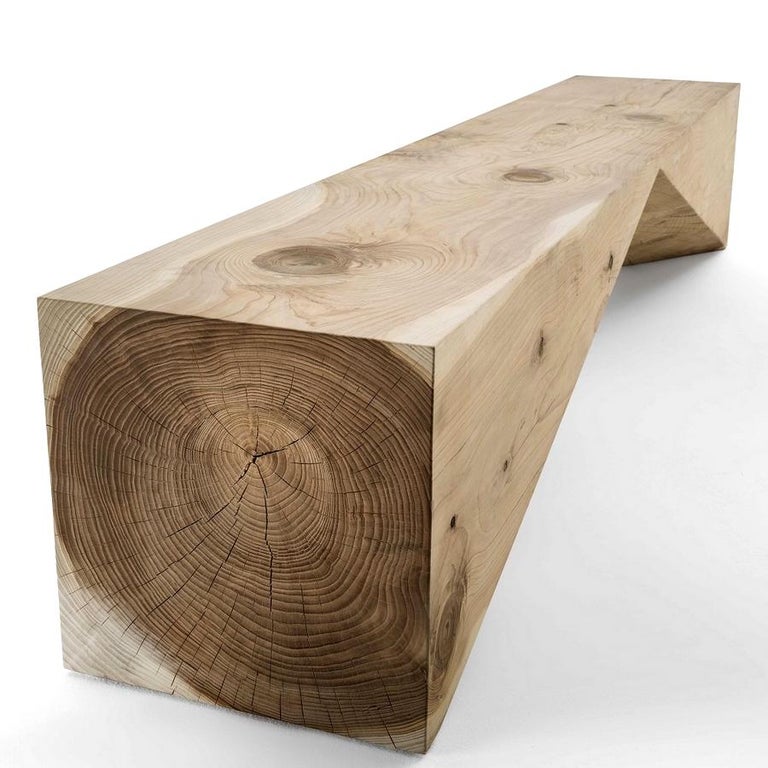 Bridge, 47 Inches Cedar Bench, Designed by C.R.& S., Made in Italy For ...