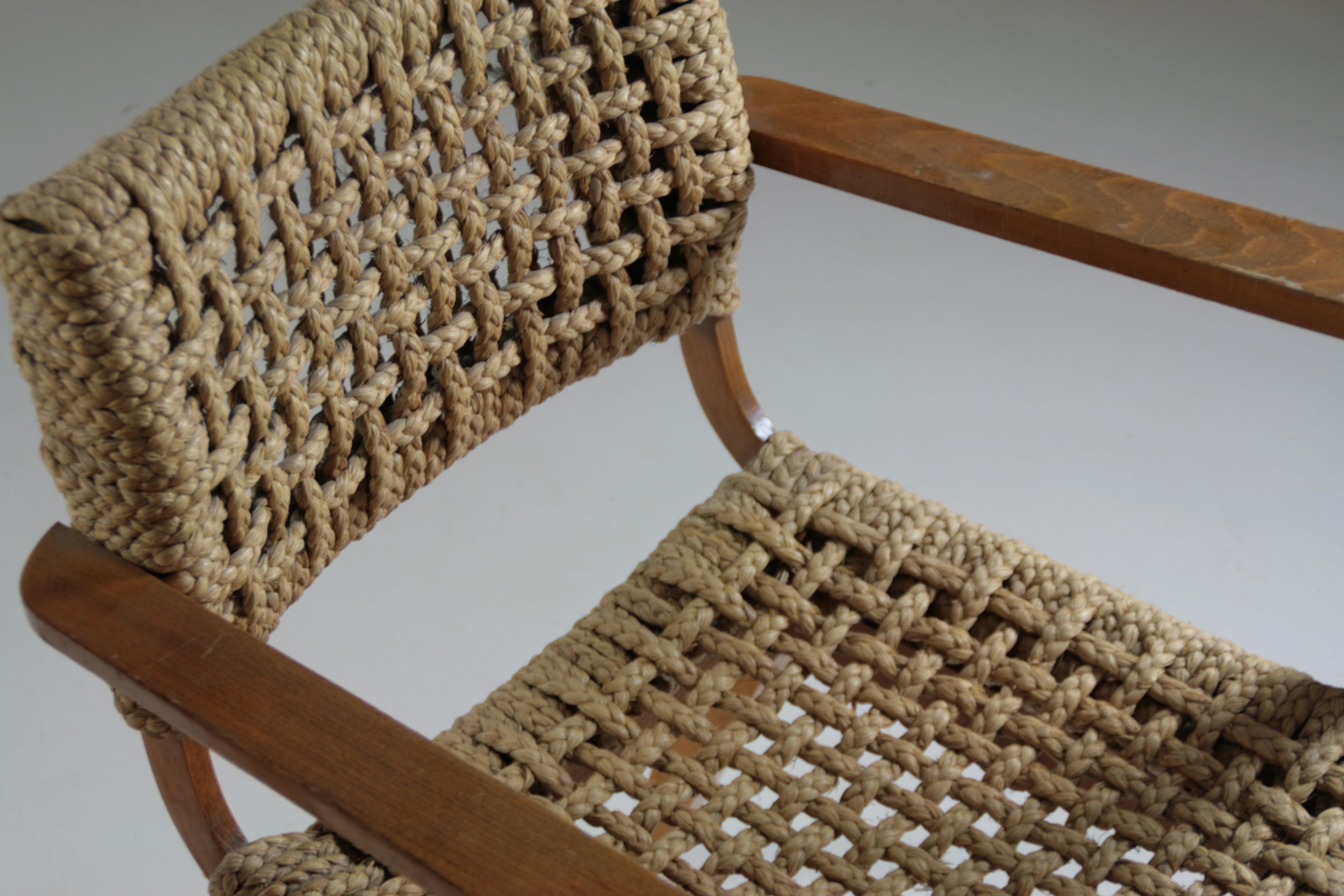 Bridge Armchairs attributed to Audoux Et Minet, France, 1950s, Set of 2 For Sale 7