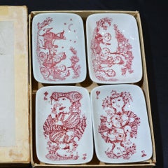 Bridge Ashtray Set by Bjørn Wiinblad for Nymolle Art Faience, Midcentury