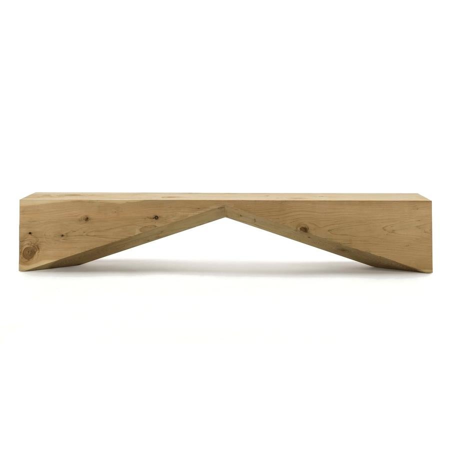 Modern Bridge, 71 Inches Cedar Bench, Designed by C.R.& S., Made in Italy For Sale