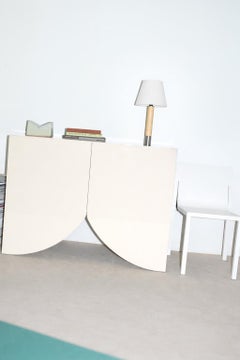 Bridge Cabinet, 90cm, Austernweiß, Dreieck, Muller Van Severen, AM Contemporary