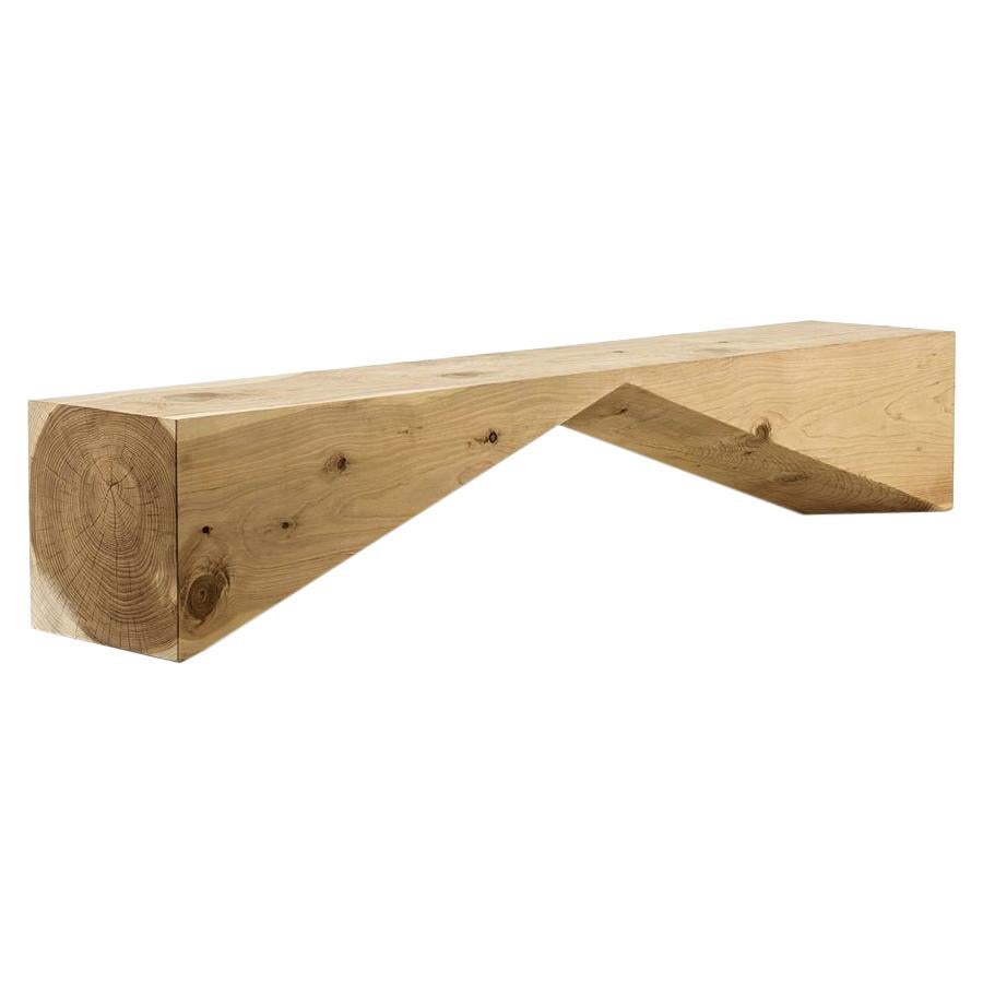 Bridge, 71 Inches Cedar Bench, Designed by C.R.& S., Made in Italy