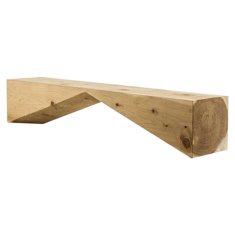 Bridge, 47 Inches Cedar Bench, Designed by C.R.& S., Made in Italy