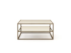 Modern style Bridge Coffee Table made with brass and glass, Handmade