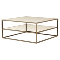 Modern style Bridge Coffee Table made with brass and glass, Handmade