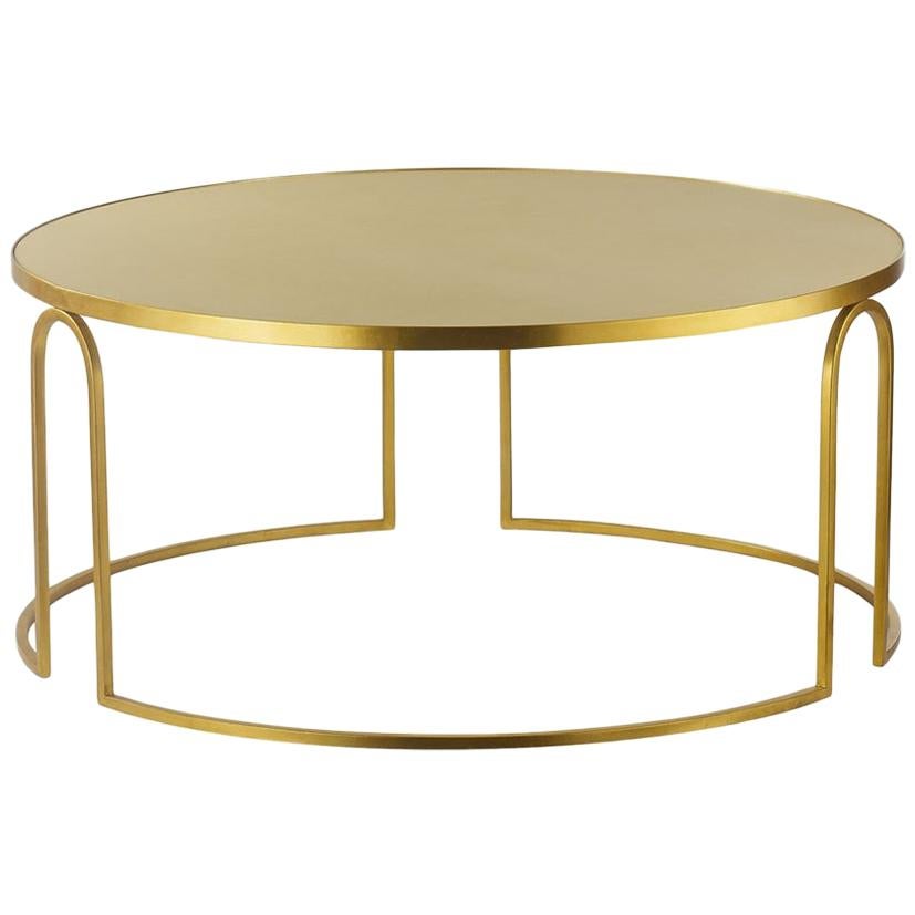 Bridge Coffee Table in Brass Leaf Finish at 1stDibs
