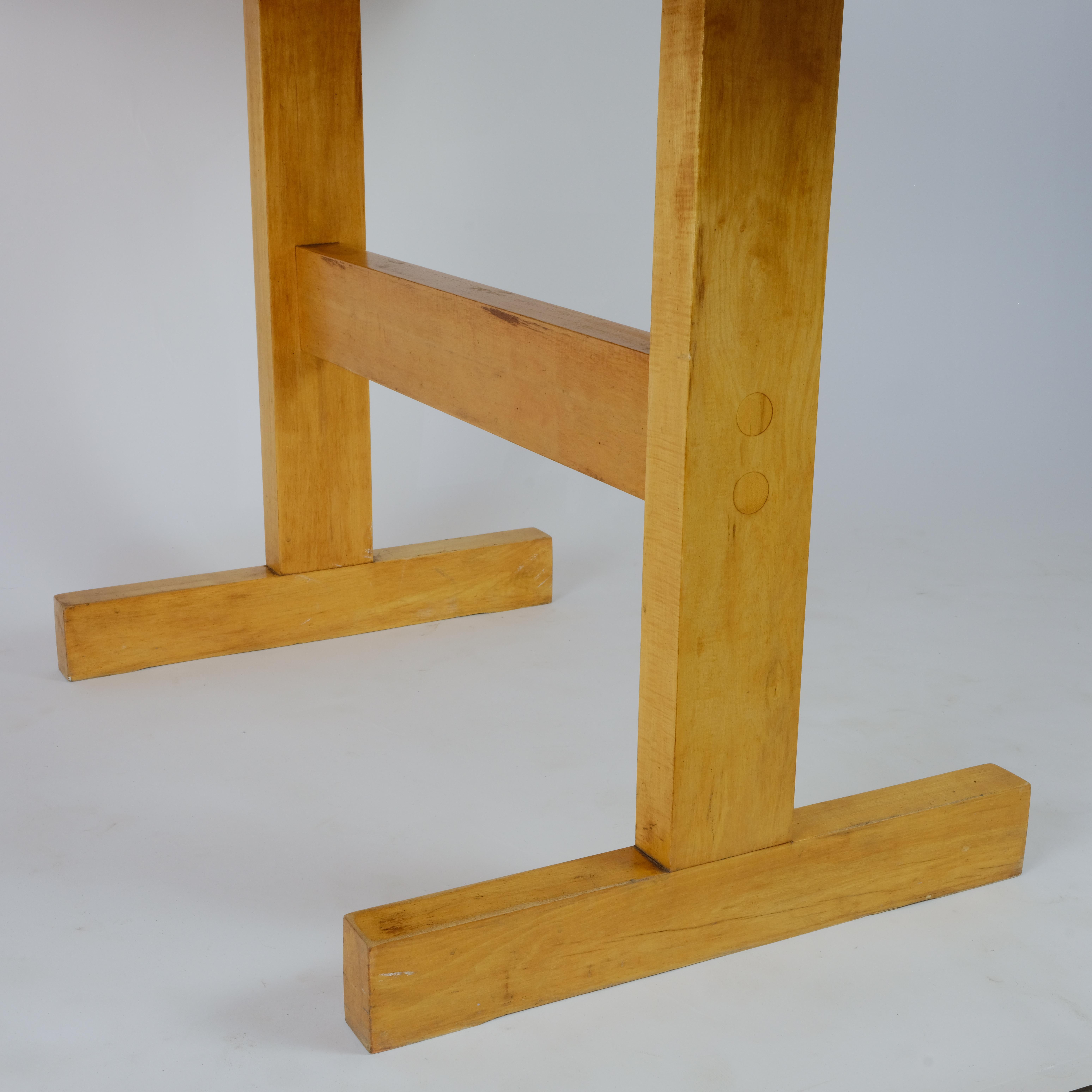 Bridge Leg Table 1970's Geometric/Brutal In Good Condition In Santa Fe, NM