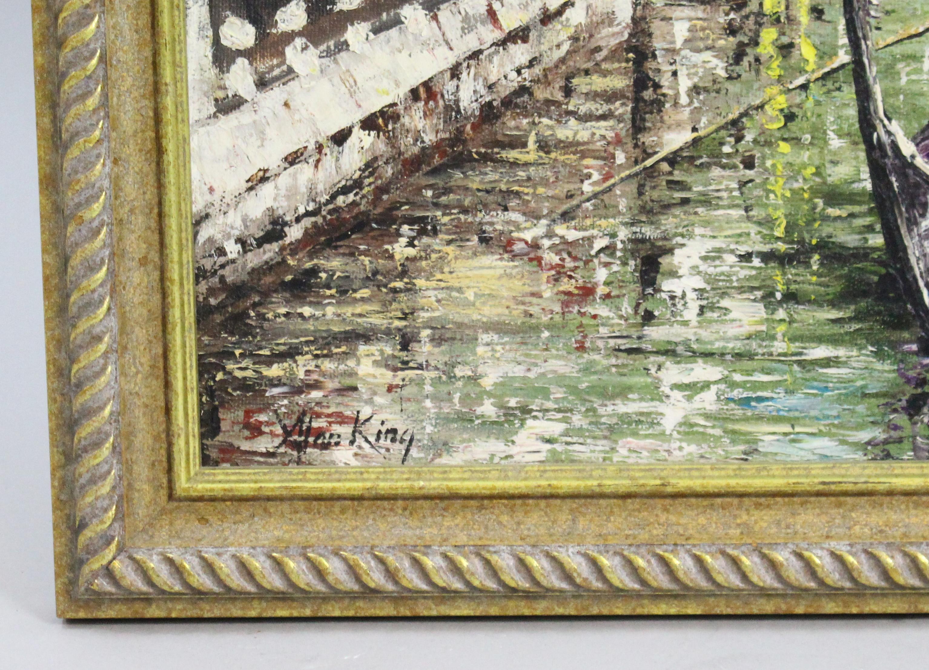Bridge of Sighs Venice by Alan King Oil on Board For Sale 1