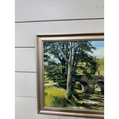 Bridge Over Stream Oil Painting