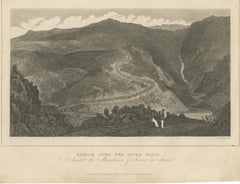 Bridge over the River Nissa, Spain, Peninsular War, Antique Engraving, 1817