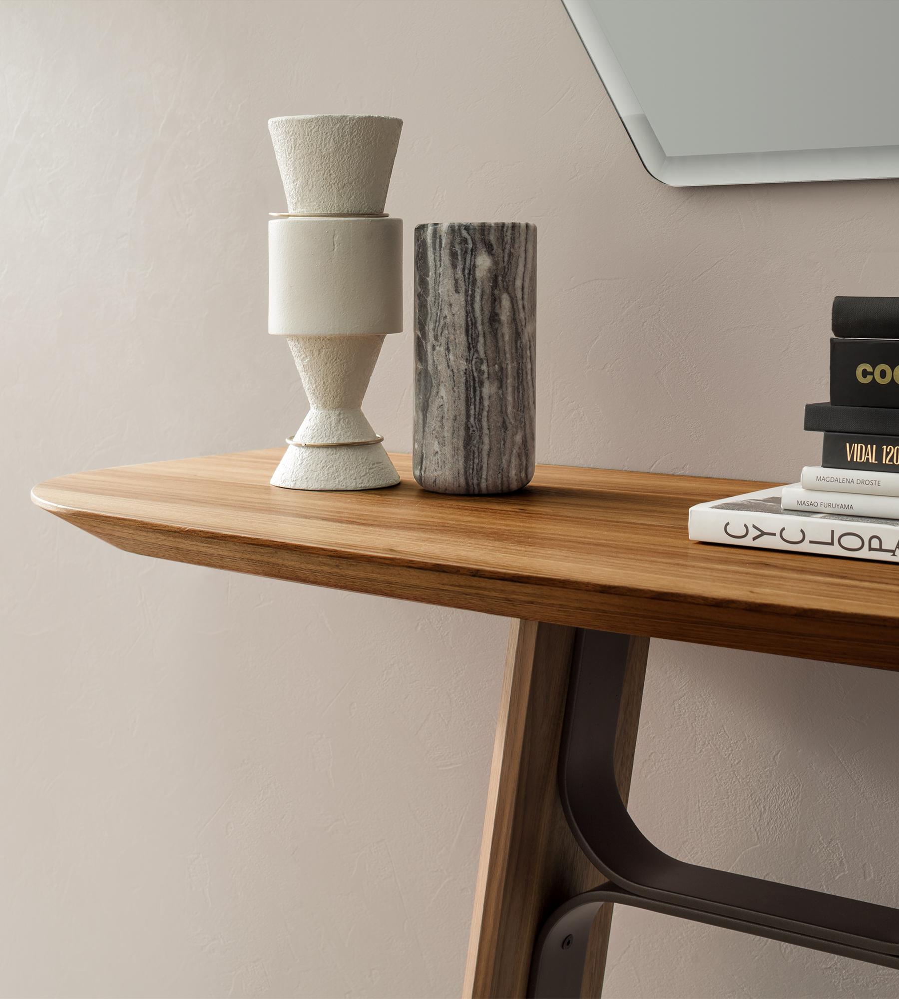 Post-Modern Bridge Walnut Console by Morica Design For Sale