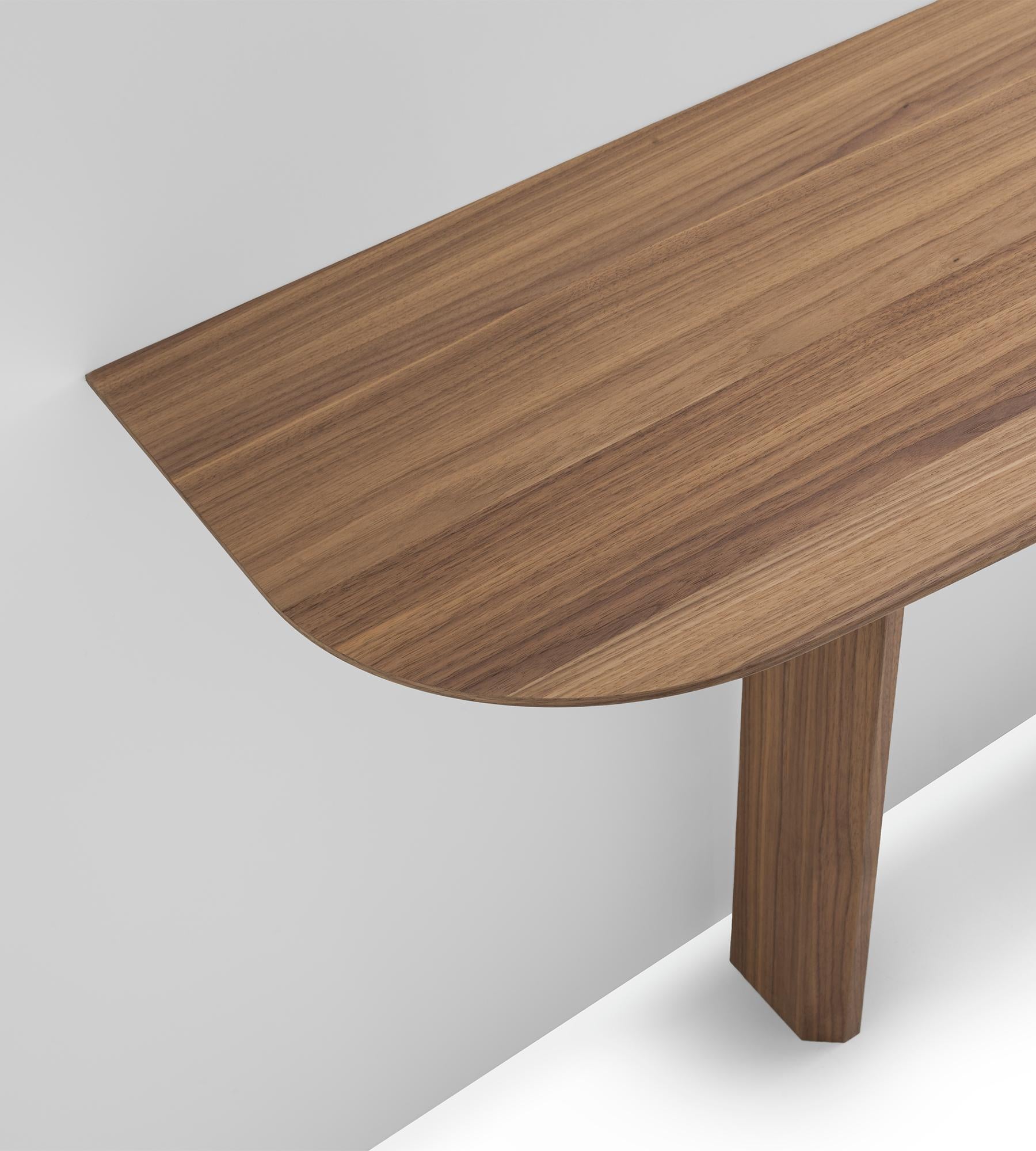 Italian Bridge Walnut Console by Morica Design For Sale