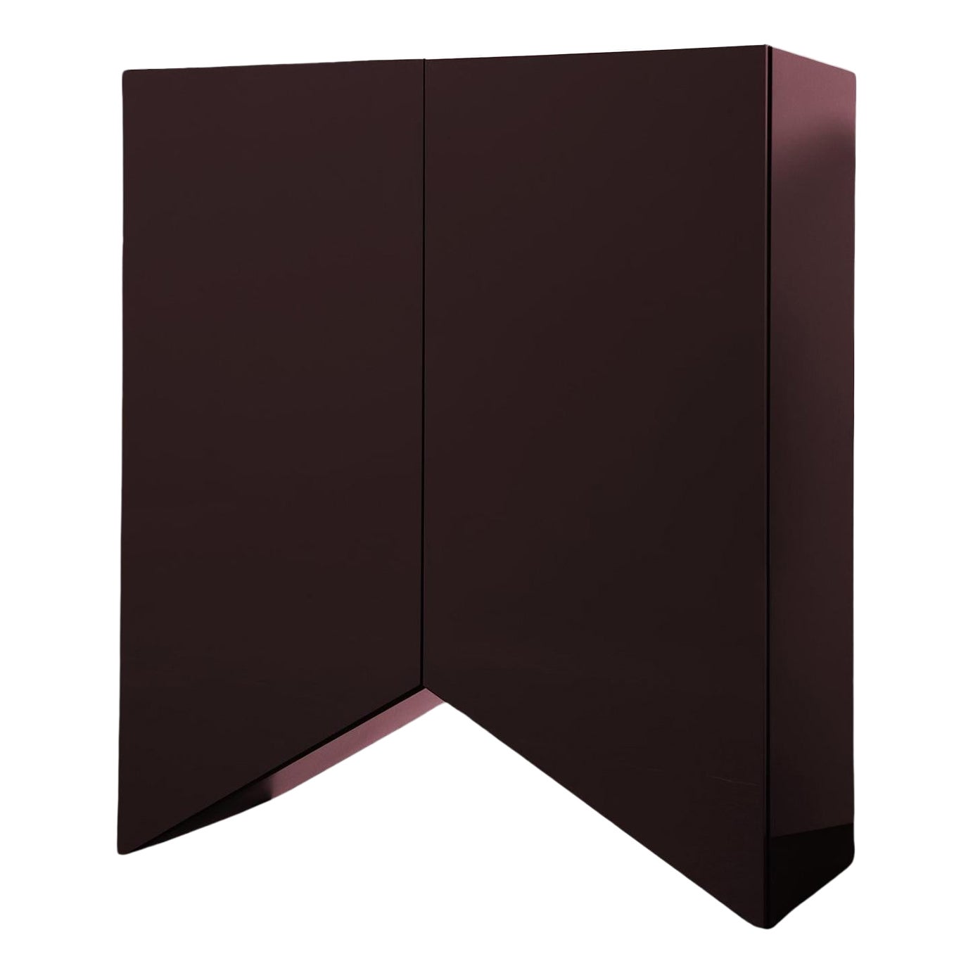 Bridges Cabinet by MULELER VAN SEVEREN Aubergine, Lacquered, Medium