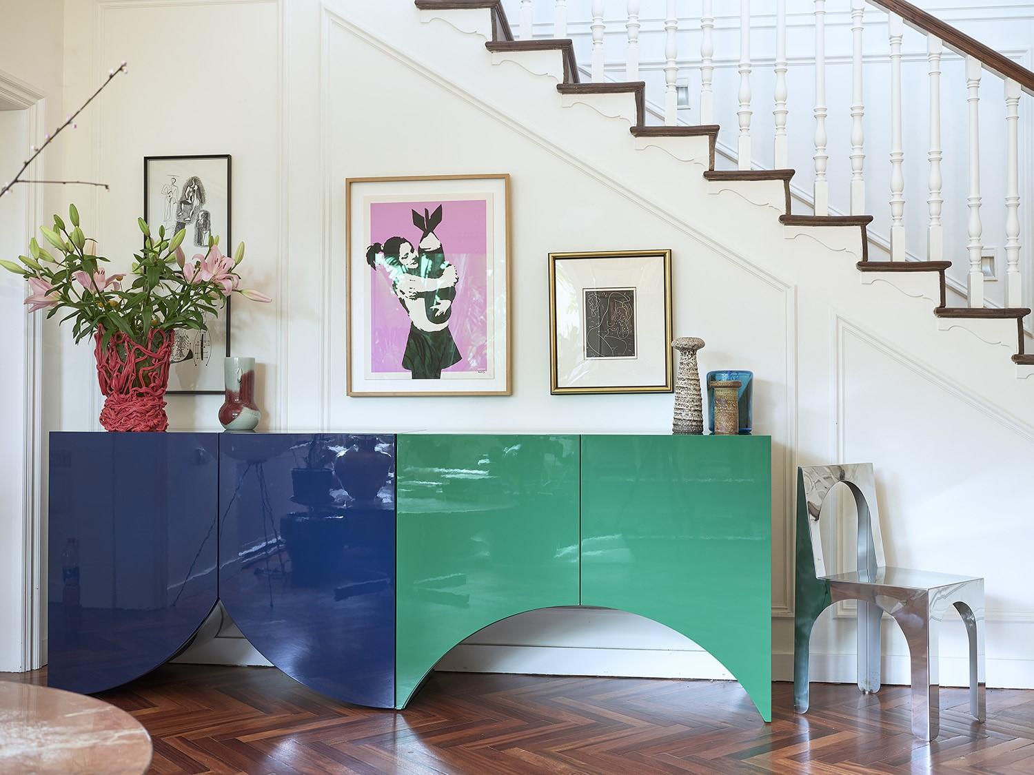 XXIe siècle et contemporain Armoire Contemporary de Muller Van Severen petit meuble laqué bleu contemporain en vente
