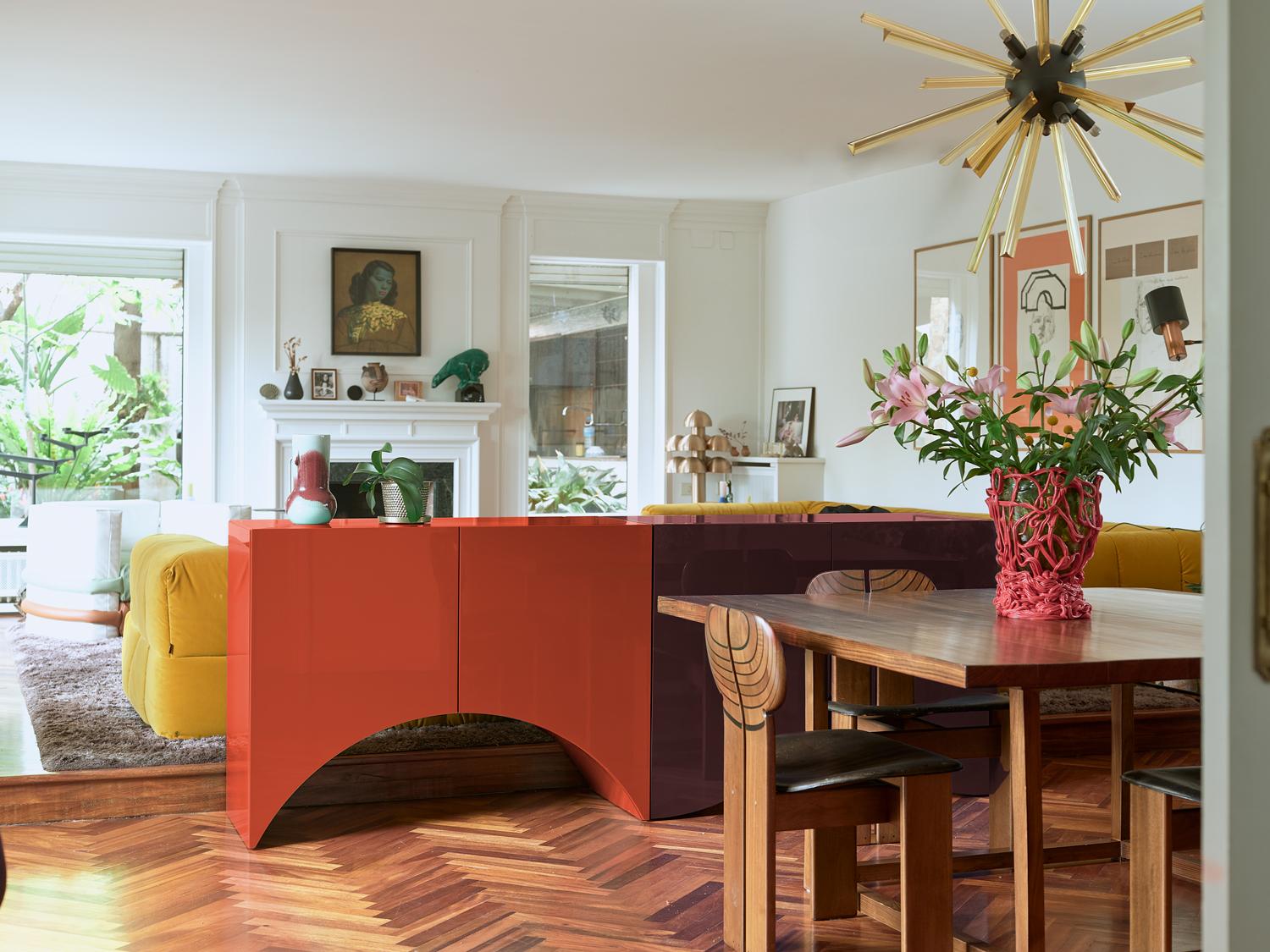 Armoire Bridges de Muller Van Severen petit meuble contemporain laqué rouge en vente 5