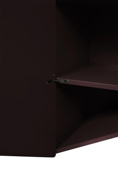 Bridges cabinet, Muller Van Severen, contemporary aubergine lacquered cupboard M