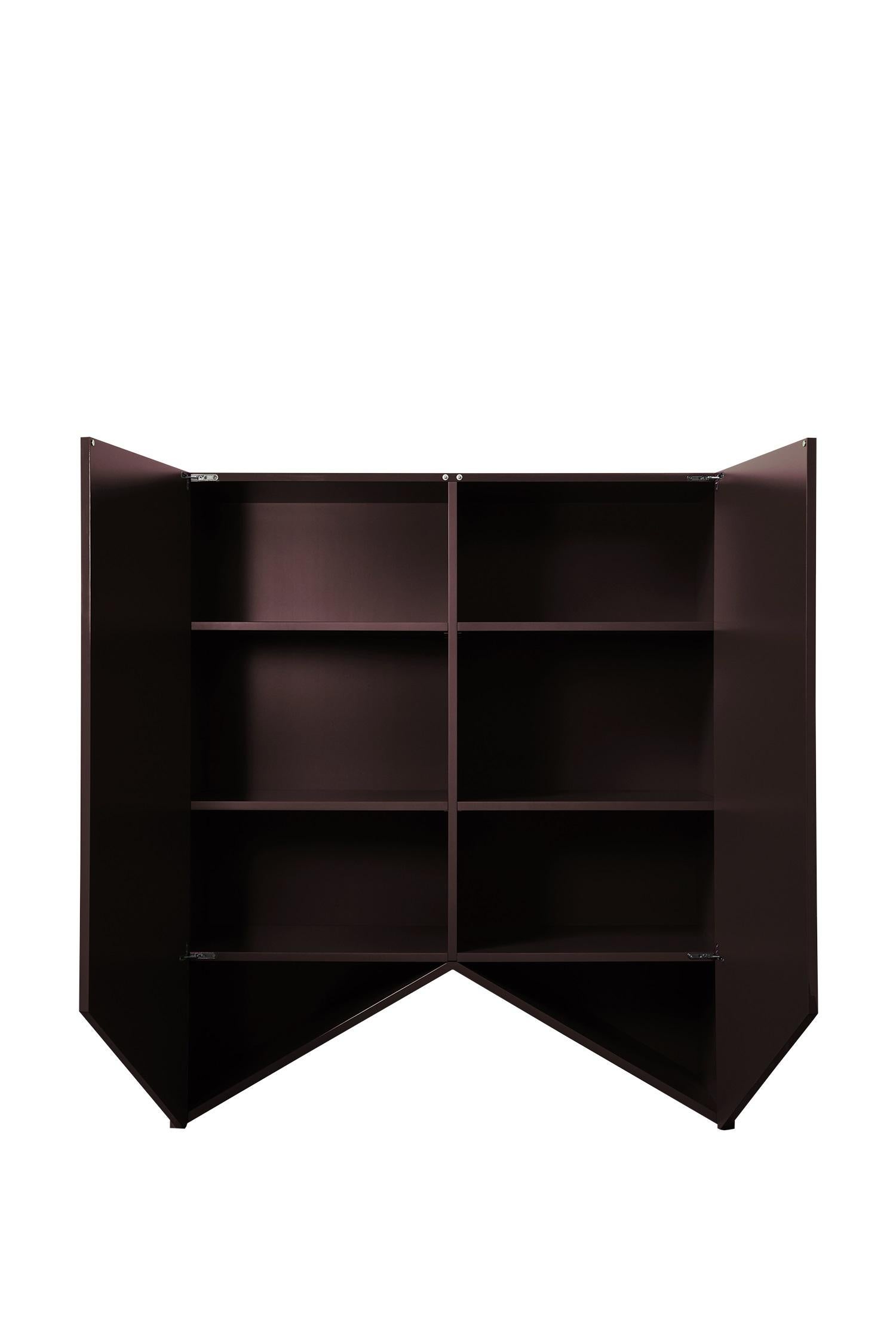 Espagnol Armoire Bridges, Muller Van Severen, rangement contemporain laqué aubergine, S