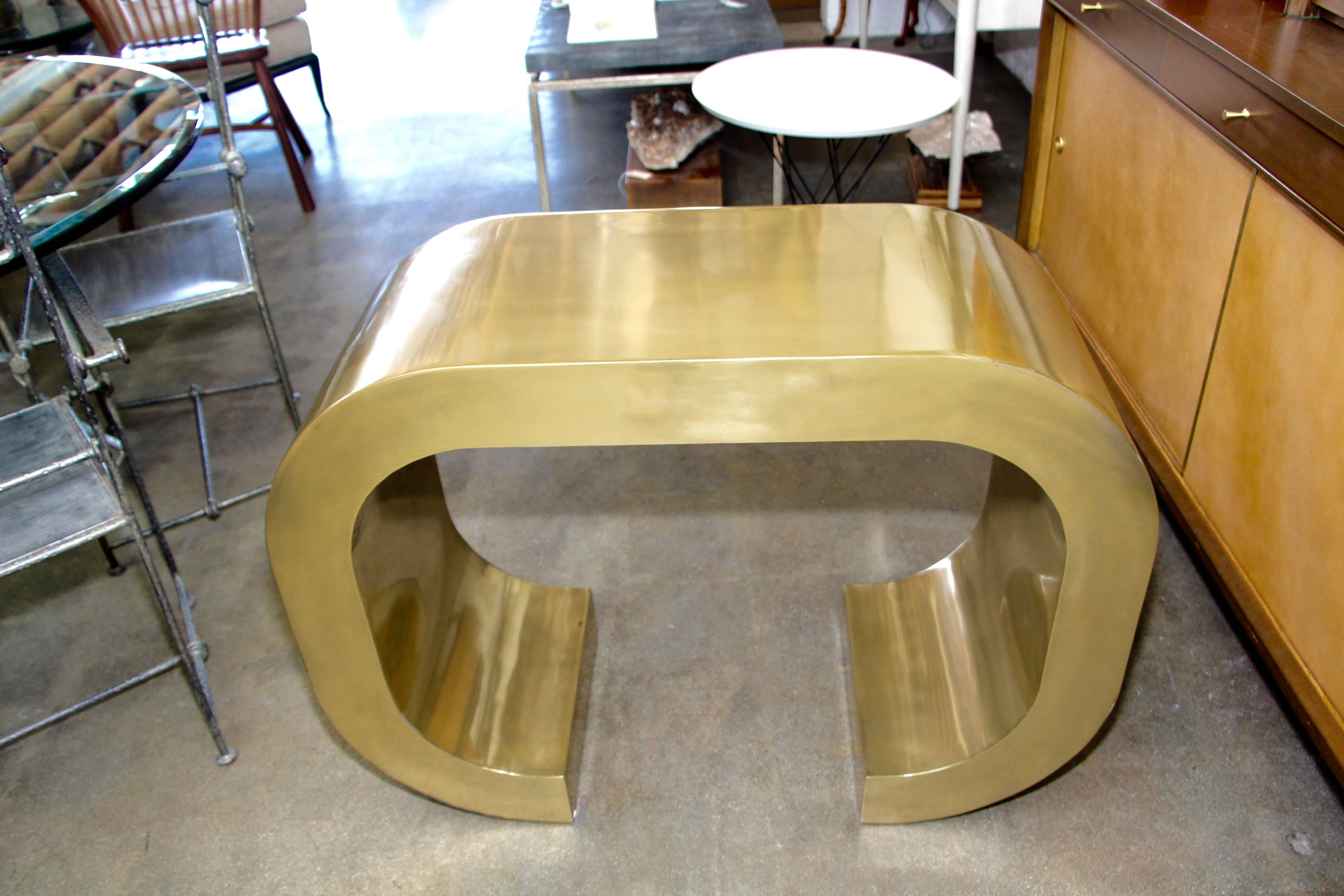 Contemporary Bridges over Time Originals Brass Coated Console