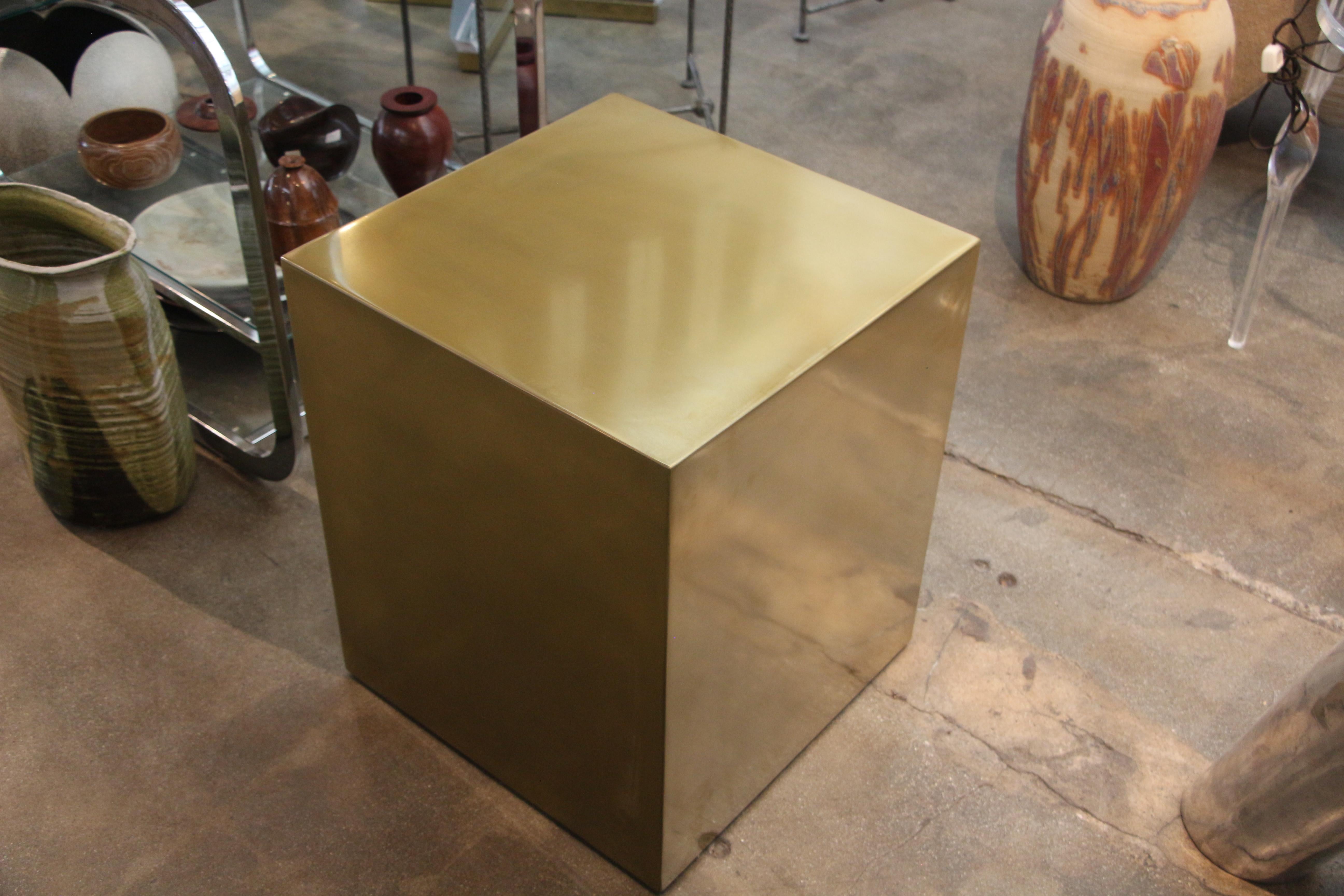 American Bridges over Time Originals Brass Coated Cube Table