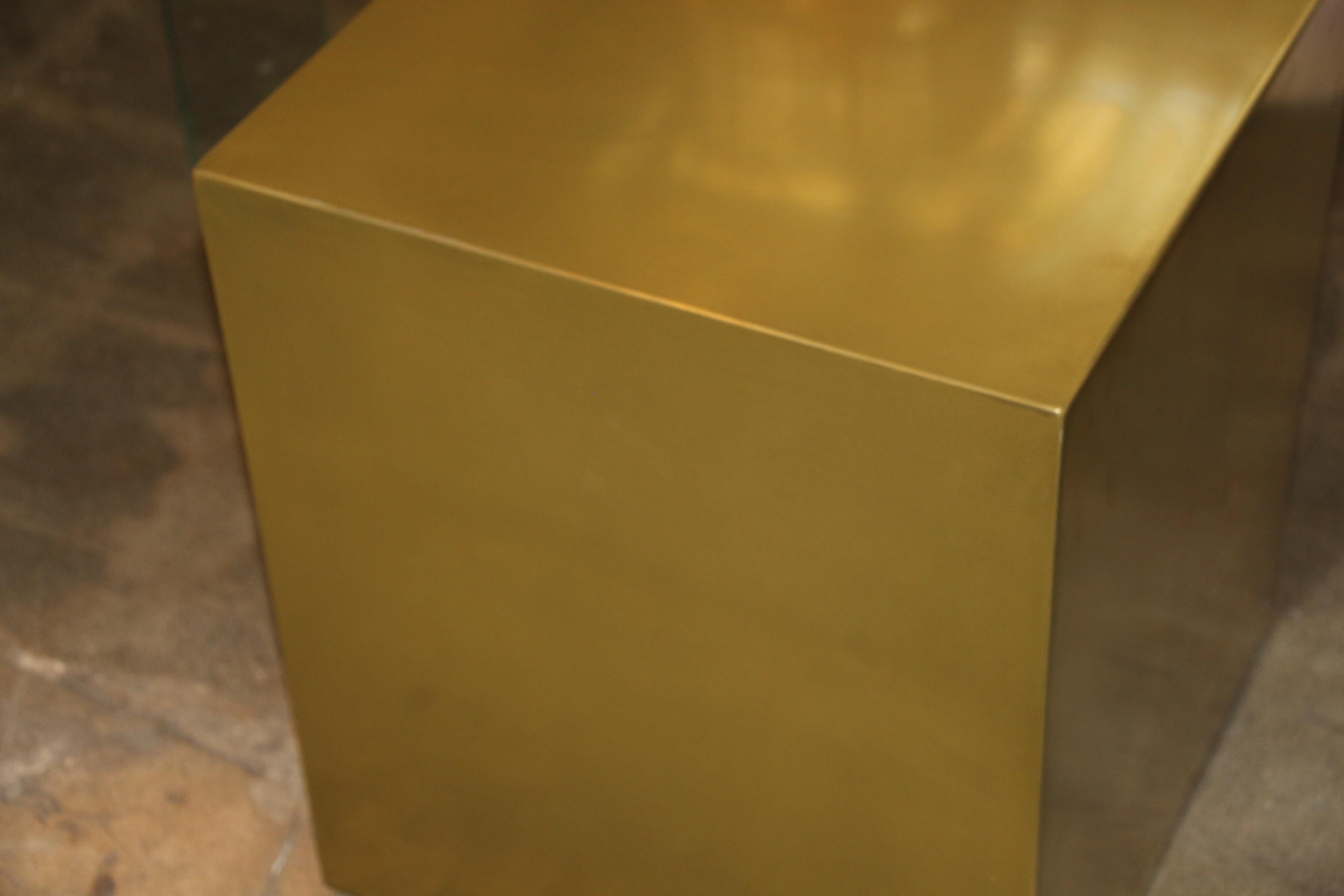 Bridges over Time Originals Brass Coated Cube Table 1