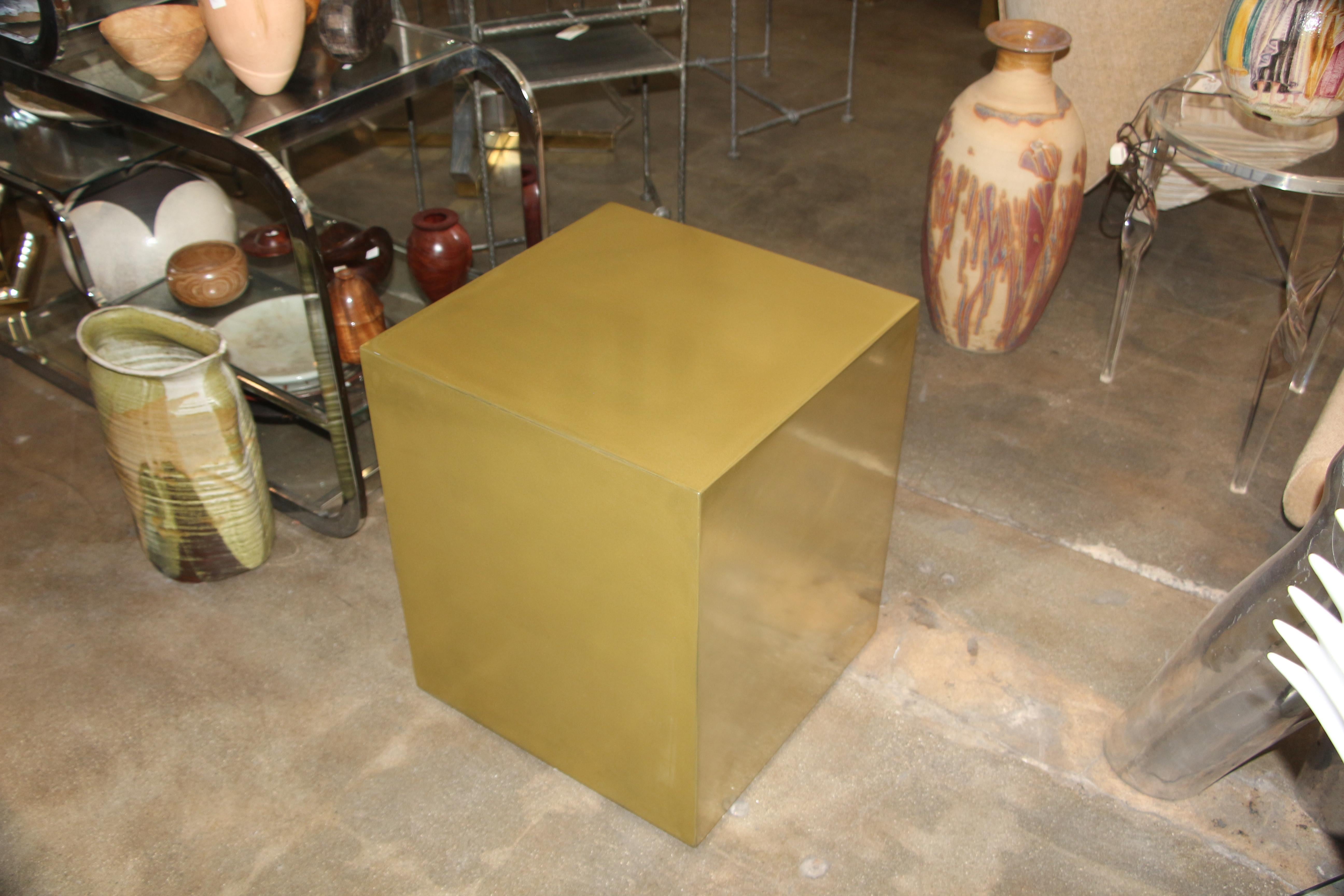 Bridges over Time Originals Brass Coated Cube Table 3