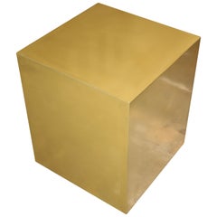 Bridges over Time Originals Brass Coated Cube Table