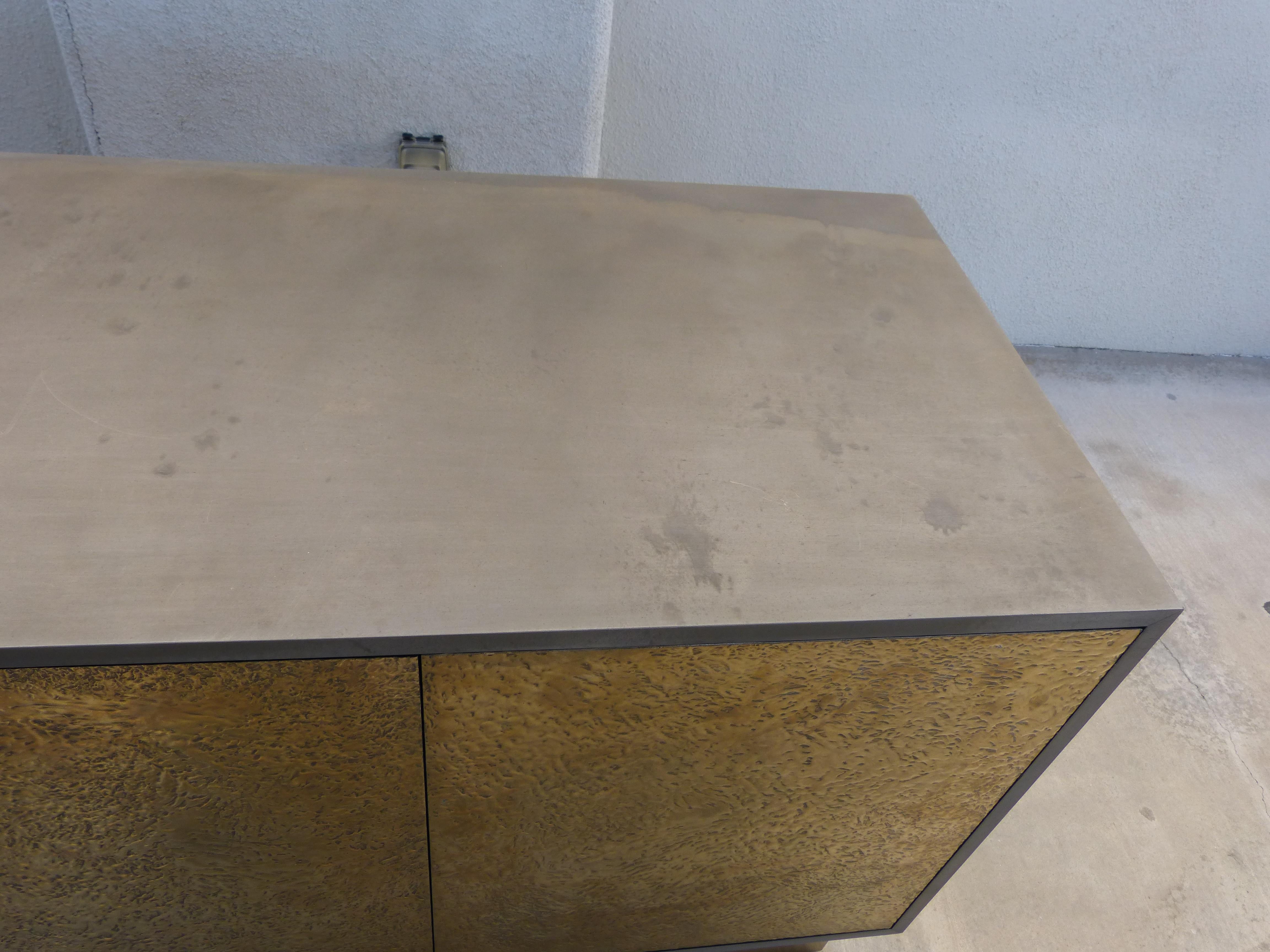 American Bridges over Time Originals Credenza in Iron and Brass Finish For Sale