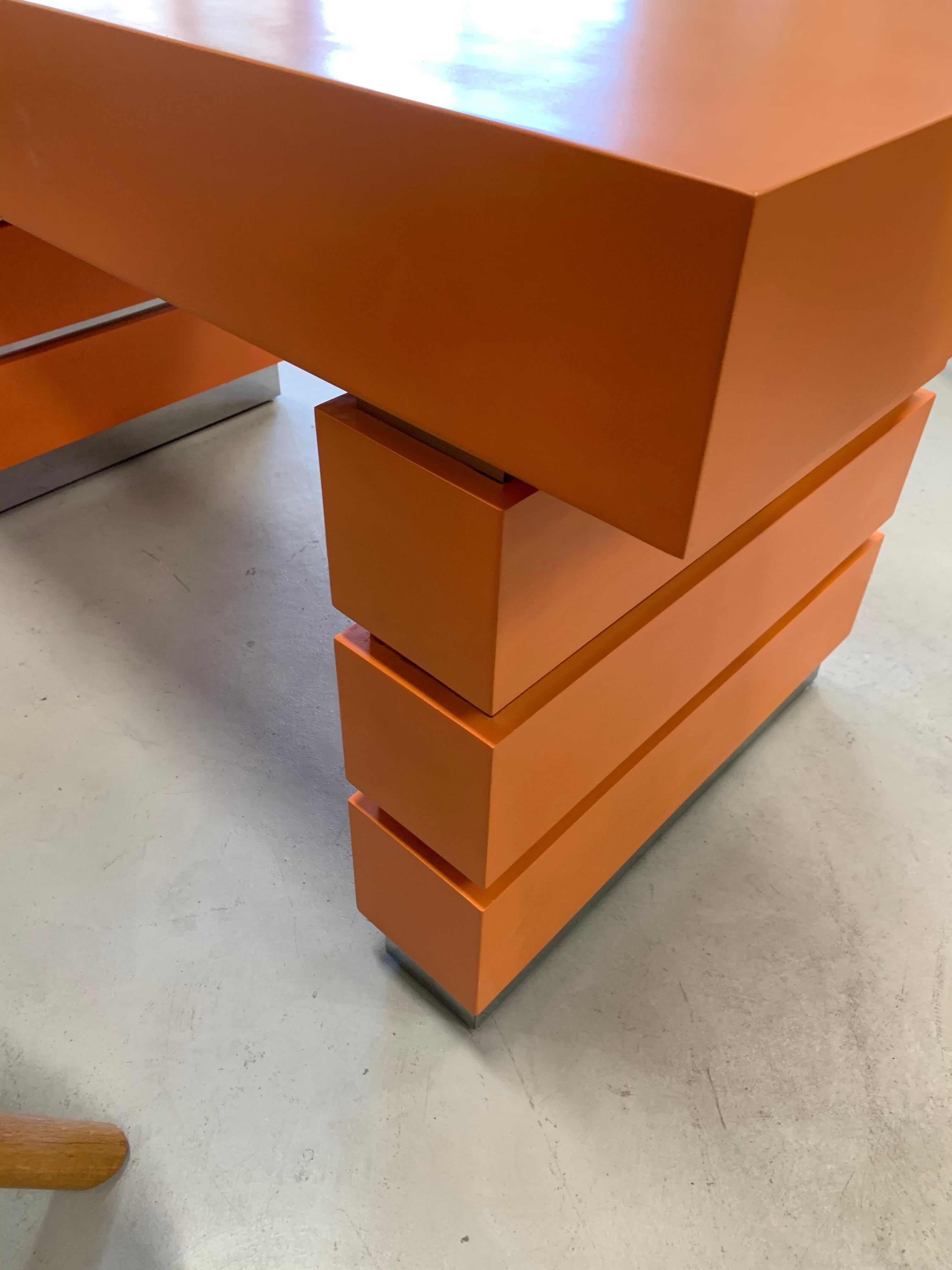 Chrome Bridges over Time Originals Custom Orange Desk For Sale