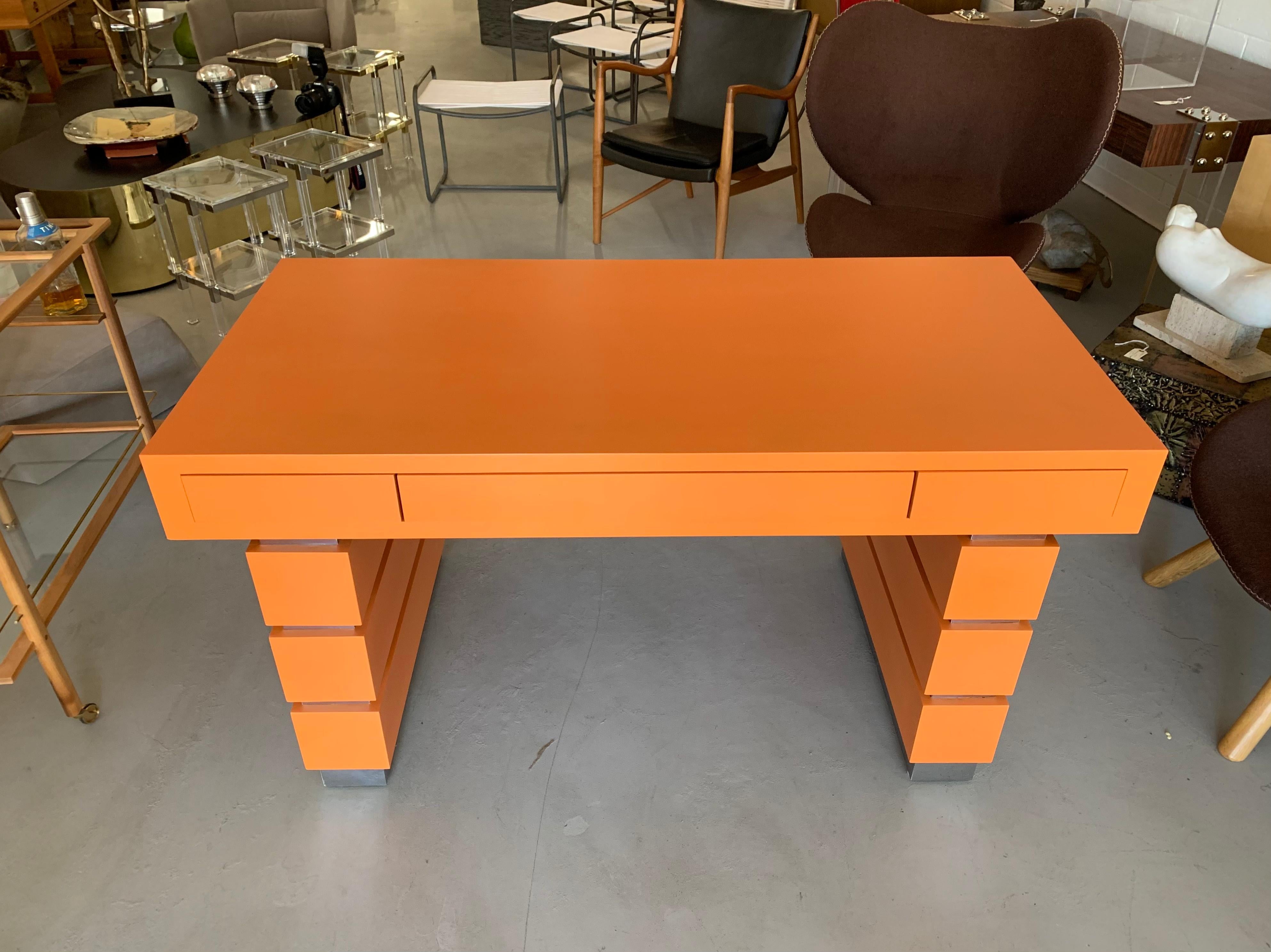 orange office desk