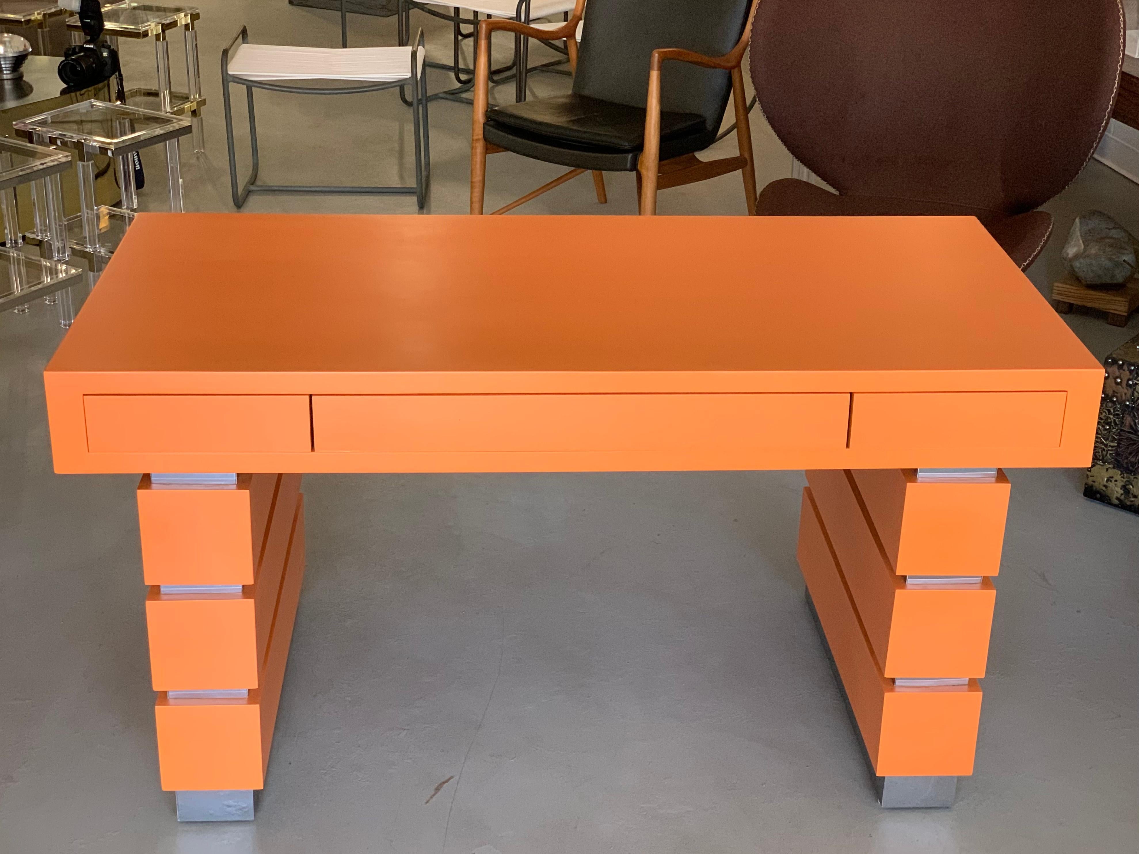 Machine-Made Bridges over Time Originals Custom Orange Desk For Sale