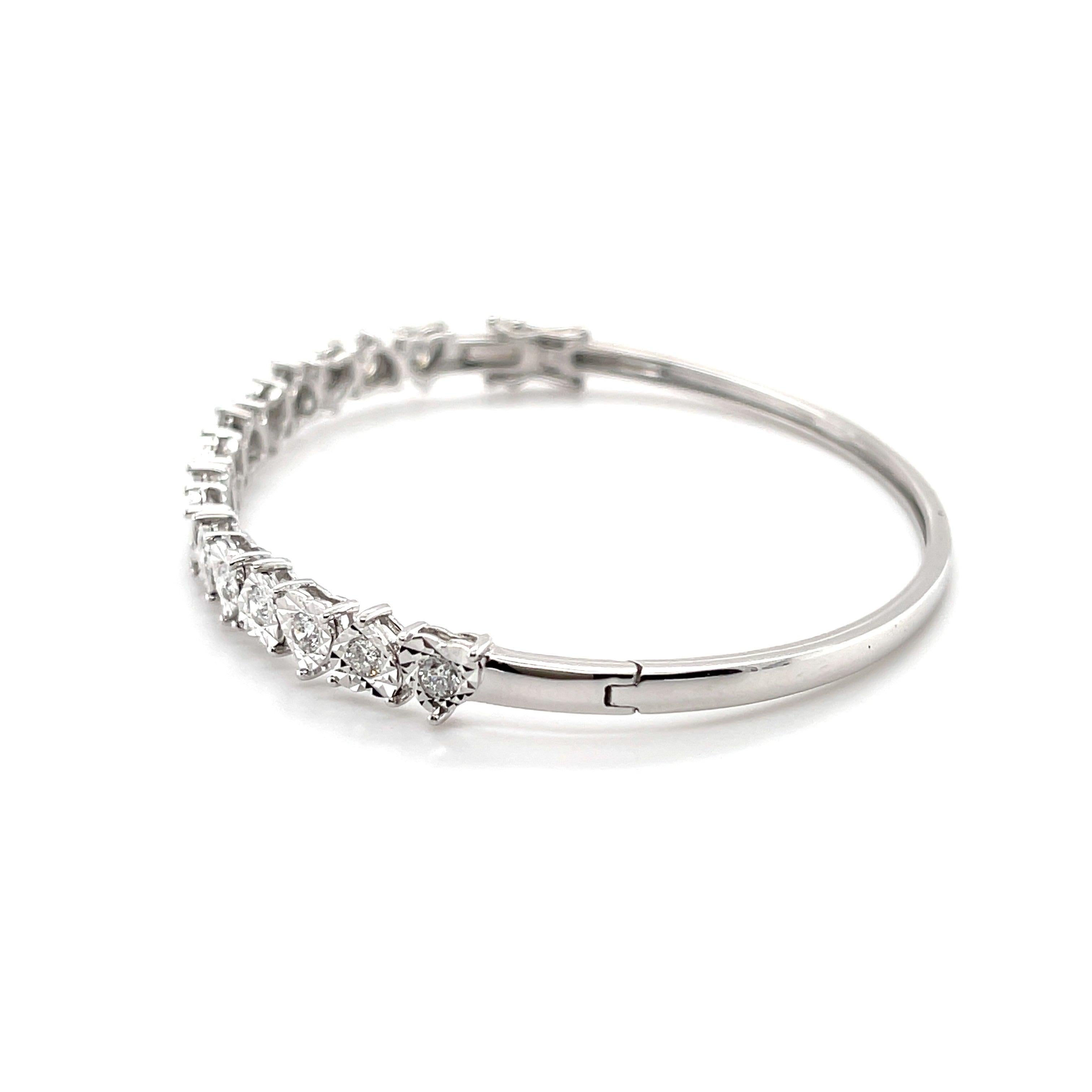 Contemporain Bracelet joncridget en or blanc 18 carats avec diamants en vente