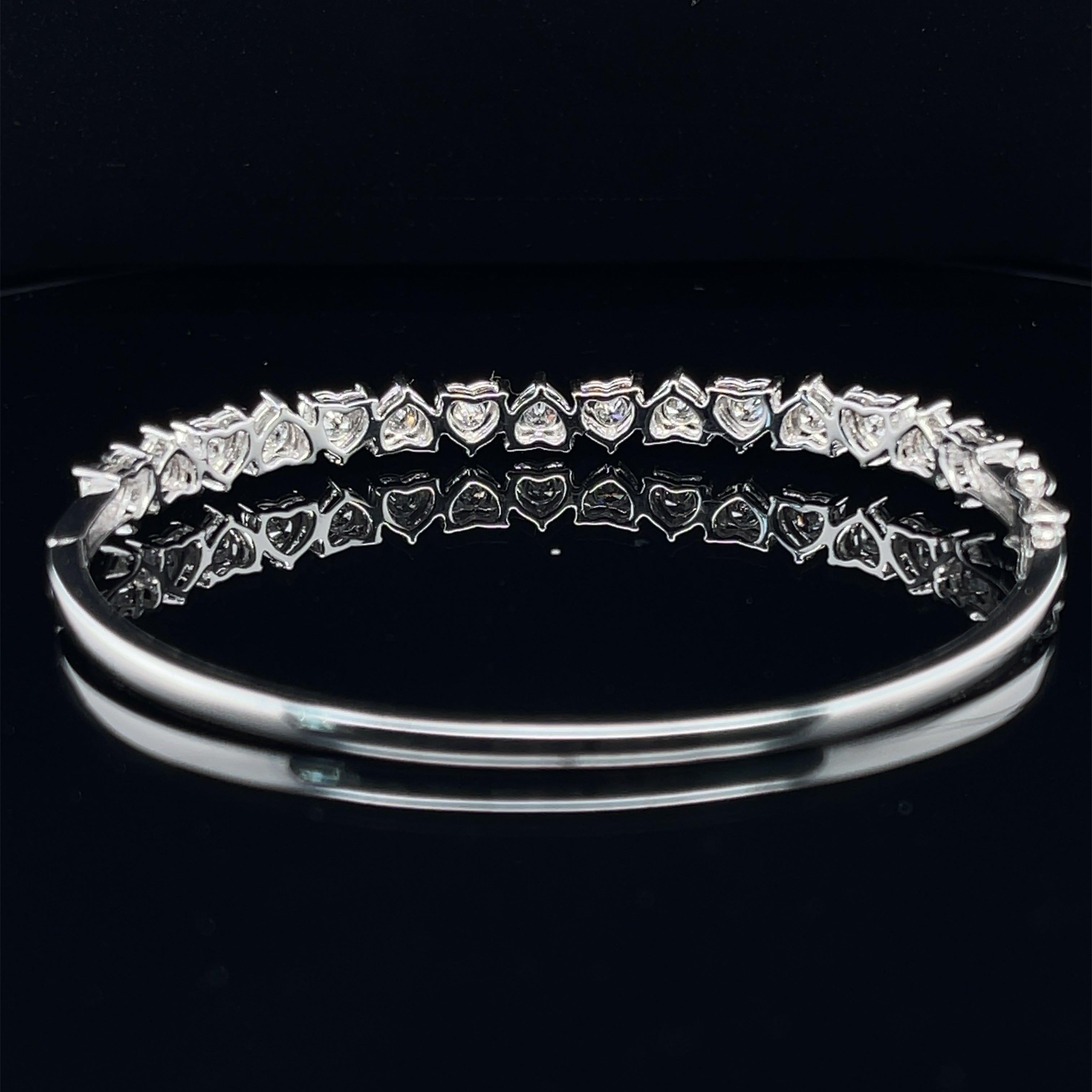 Bracelet joncridget en or blanc 18 carats avec diamants en vente 2