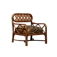 Bridget Armchair in Stained Rattan, Plywood and HR Foam by POPUS EDITIONS