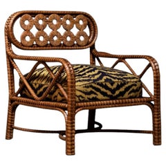 Bridget Armchair in Stained Rattan, Plywood and HR Foam by POPUS EDITIONS