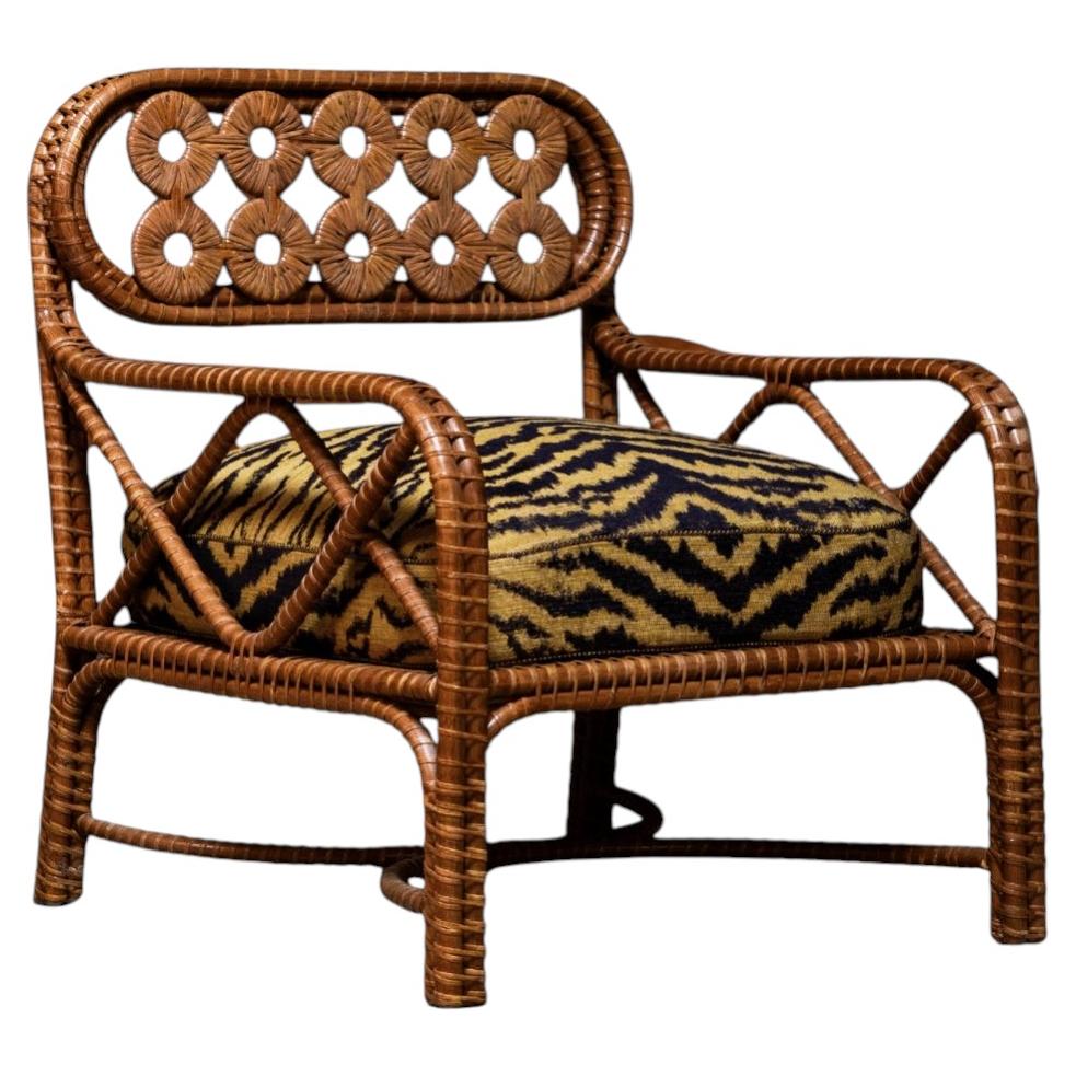 Bridget Armchair in Stained Rattan, Plywood and HR Foam by POPUS EDITIONS