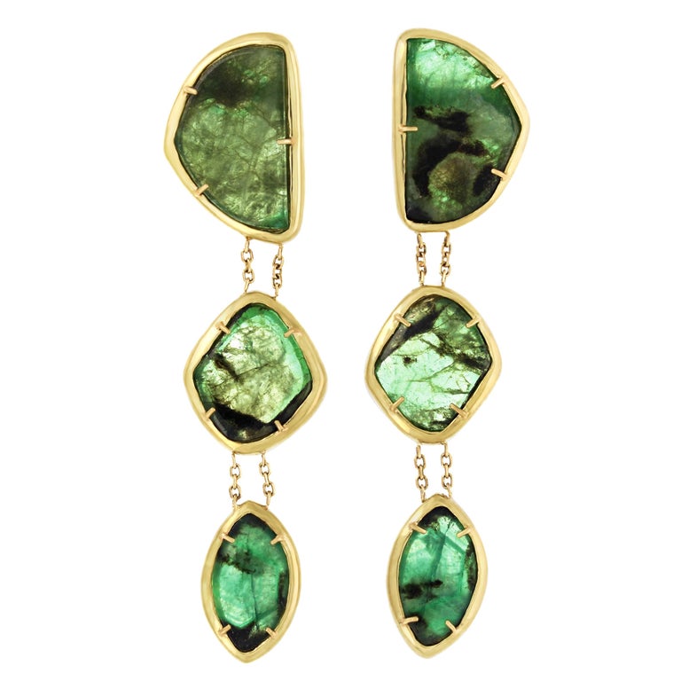 Bridget Earrings Emeralds For Sale at 1stdibs