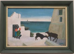 Original Mid Century Oil Painting Of Barawa Somalia ELIZABETH FRINK INTEREST