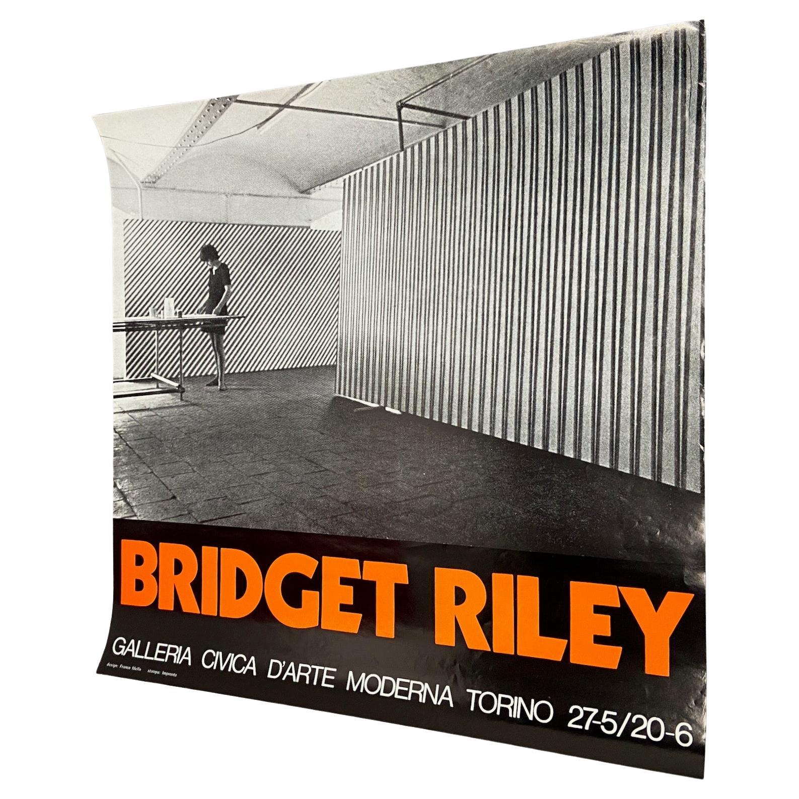 Mid-Century Modern Bridget Riley, original 1971 exhibition poster designed by Franco Mello For Sale