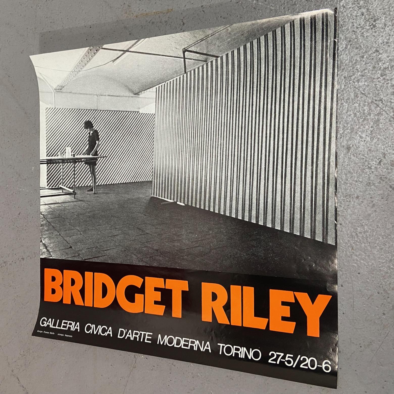 20th Century Bridget Riley, original 1971 exhibition poster designed by Franco Mello For Sale