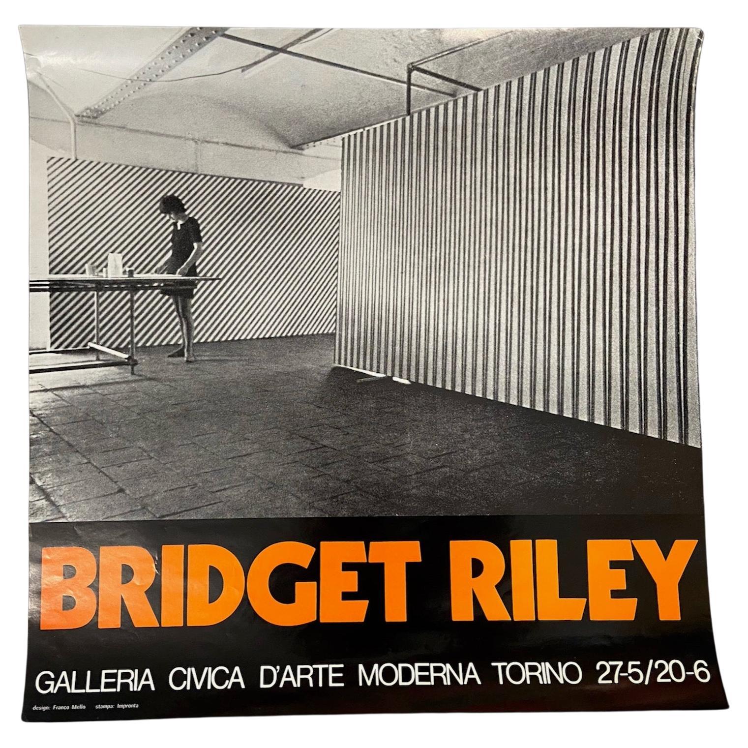Bridget Riley, affiche originale de l'exposition de 1971, am designs de Franco Mello