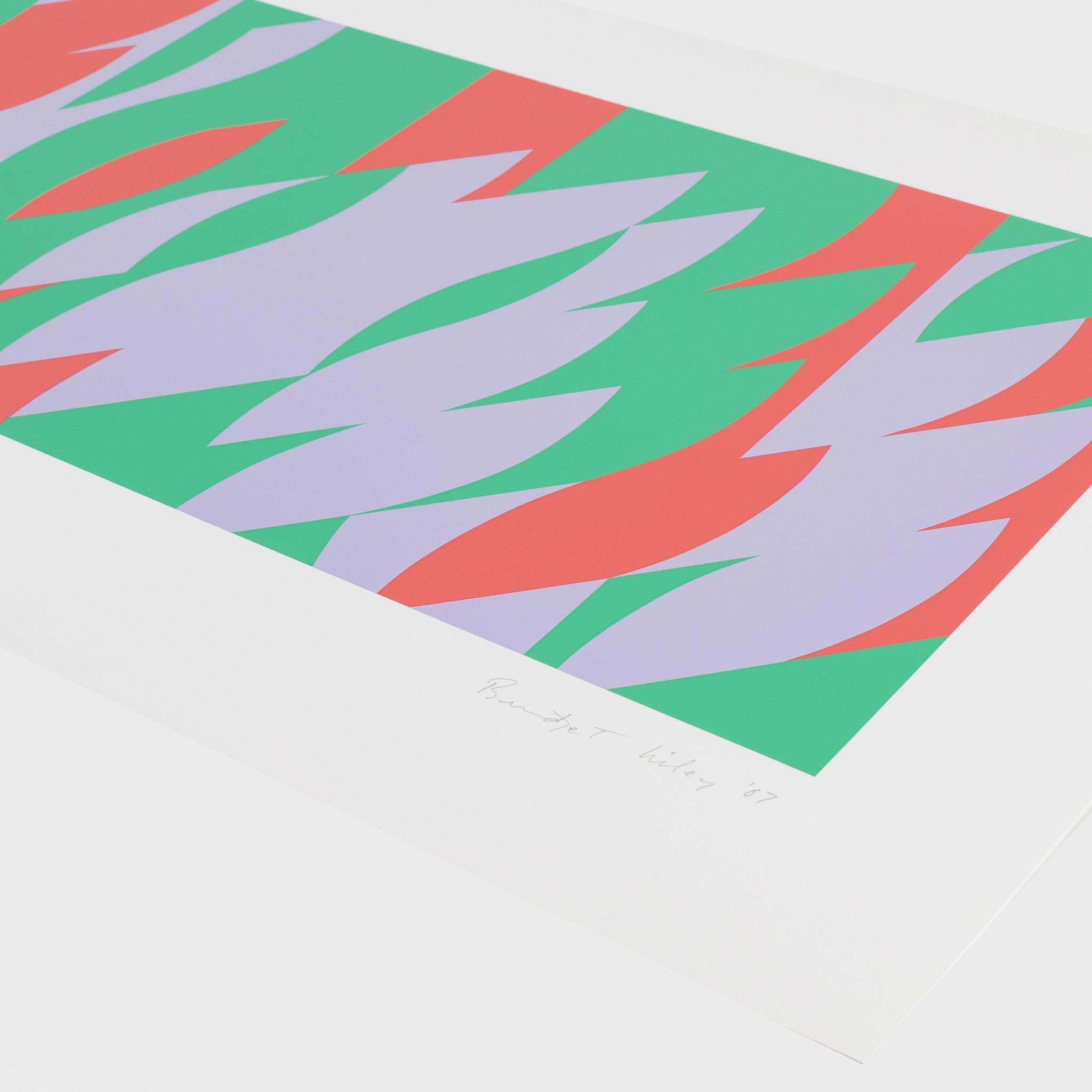 About Lilac, 2007, Serigrafia a 3 colori più il bianco, Edizione Limitata - Print di Bridget Riley