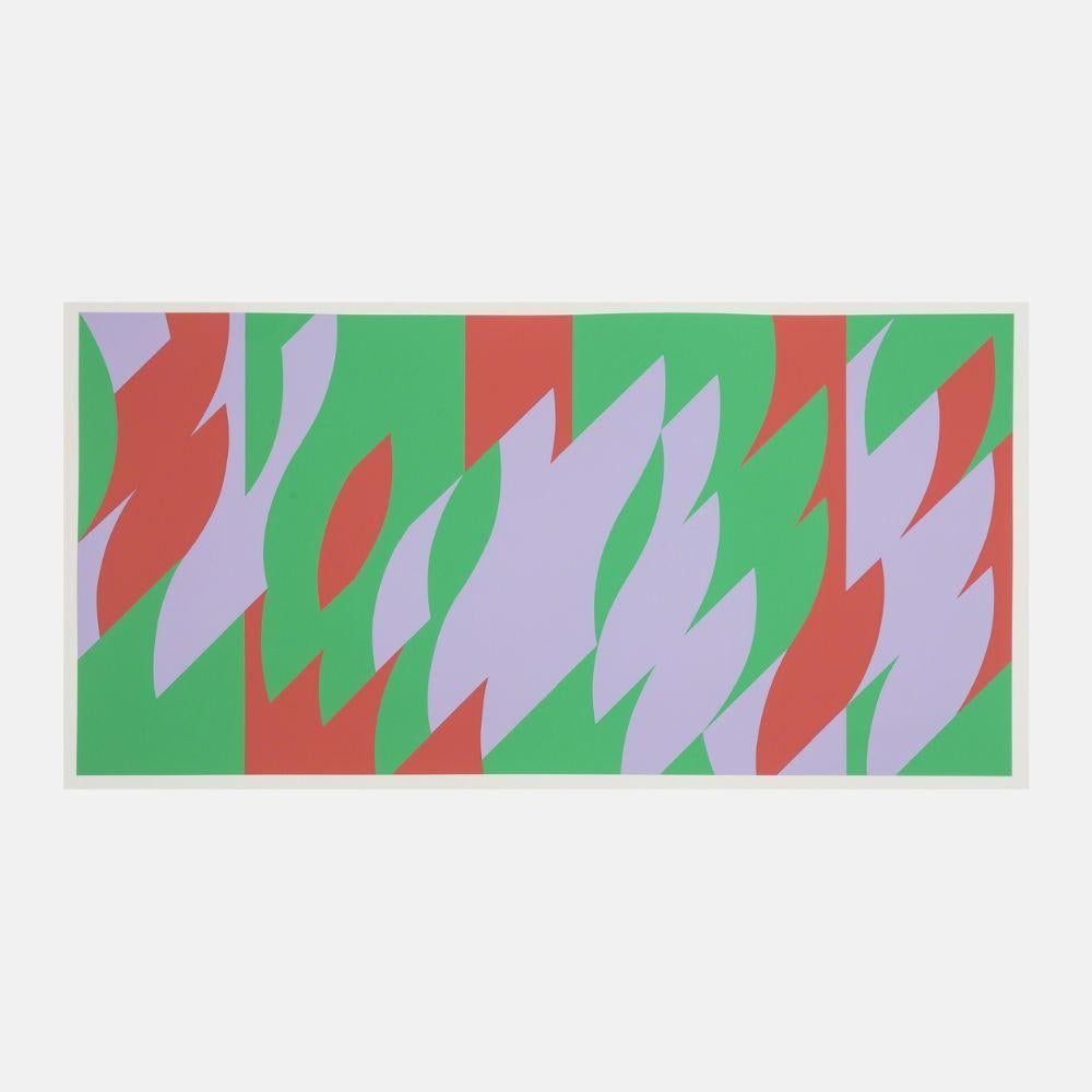 Bridget Riley Abstract Print - About Lilac, 2007, Screenprint in 3 colours plus white, Limited Edition
