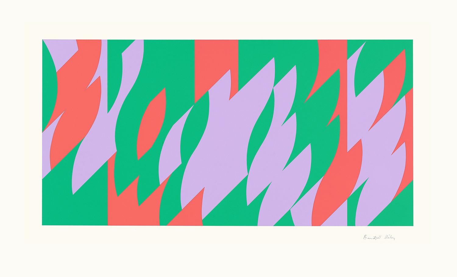 Bridget Riley Abstract Print - About Lilac - Screenprint, Abstract prints, Op Art, Contemporary Art