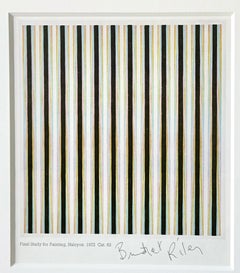 Bridget Riley – Druck von „Final Study for Halcyon“, 1972 (handsigniert), gerahmt
