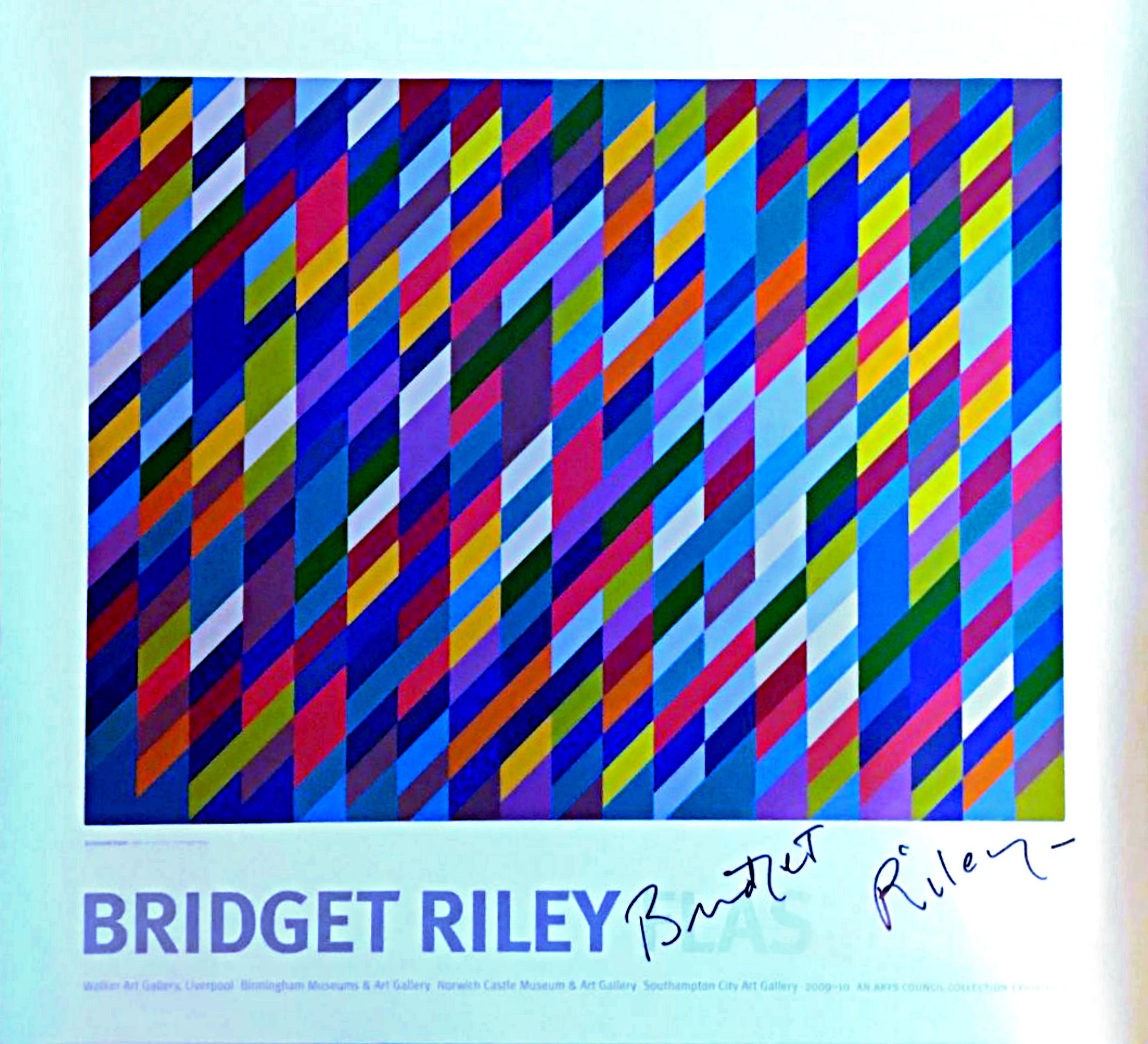Bridget Riley Flashback (Hand Signed), 2009
Offset Lithograph (hand signed by Bridget Riley)
27 × 27 inches
Boldly signed in black marker on the front by Bridget Riley
Unframed
Signed by Bridget Riley in her inimitable hand on the occasion of this