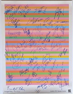 Bridget Riley - Rose, Rose (Autografiada por Bridget Riley y medallistas olímpicos)